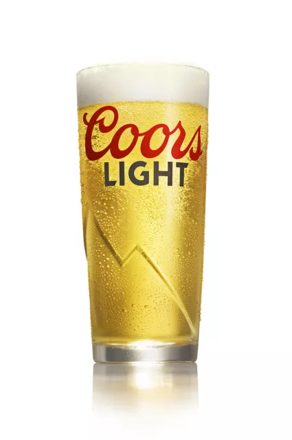 Personalised  COORS LIGHT Pint Beer Glass Engraved Branded  + Gift Box Birthday