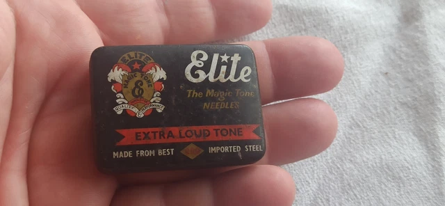 Bijoux ancienne en tôle lithographiée aiguille phono ELITE