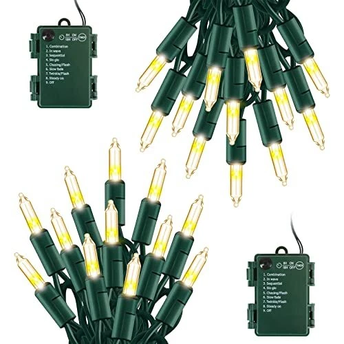 BATTERY POWERED CHRISTMAS LightsPack of 60 LED0 ft Battery 2 Warm