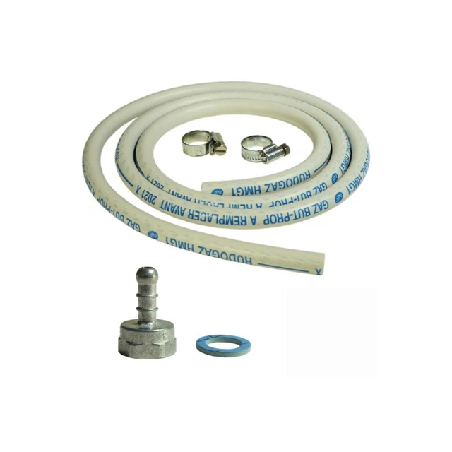 Kit connexion gaz tuyau + adaptateur tétine + raccords pour réchauds et barbecue