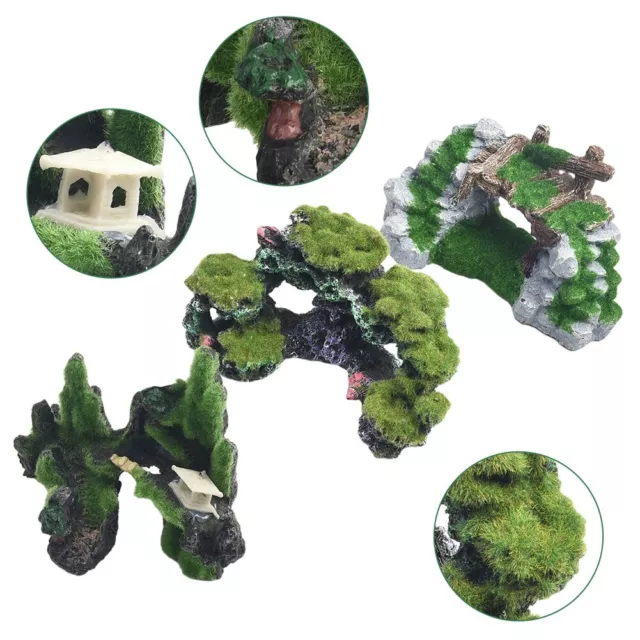 Micro Paesaggio Ornamenti Paesaggio Casa Muschio Albero Grotta per Pesci Piccoli
