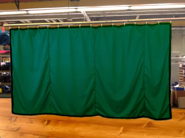 Hunter Green Curtain/Stage Backdrop/Partition, Non-FR, 9 H x 15 W