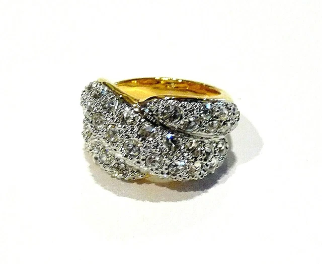 Bague Fantaisie Argentée Façon Nacre En Résine - Taille 58, Occasion Très Bon état