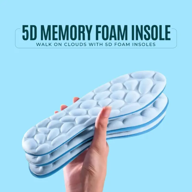 4D & 5D Memory Insoles Extra Comfort Shoe Pads Orthopaedic Unisex |Size 4 - 13