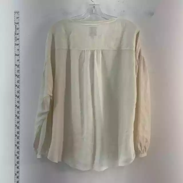 Go By Go Silk Cream Silk Long Sleeve Blouse - Women's Size S 2