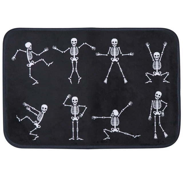 Tappeto stampa teschio flanella decorazione teschio halloween striscia d'acqua assorb