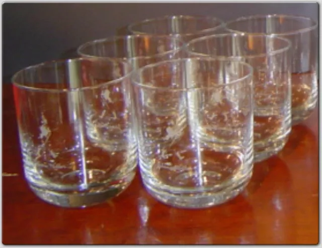 Johnnie Walker Scotch Whisky Glass Tumbler Rare New Genuine Quality Box Set Of 6 2