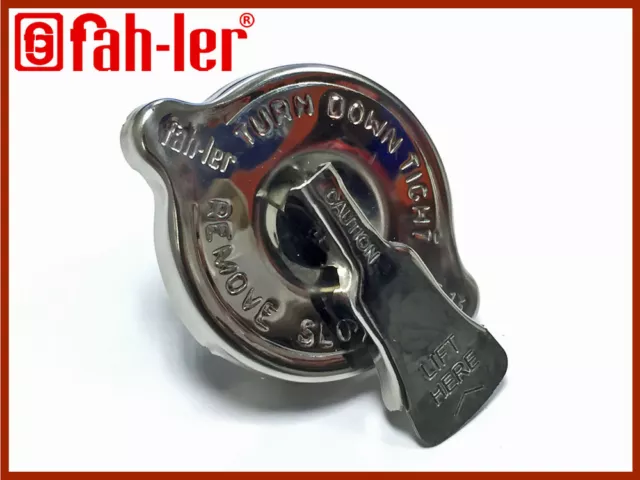 Fahler Polished Stainless Steel Radiator Rad Cap With Release Valve 7lbs / Psi