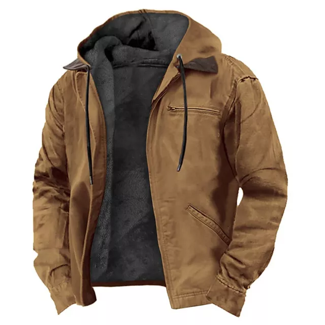 Men's Hooded Casual Padded Jacket Winter Warm Soft Comfort Coat Thick Jacket Top