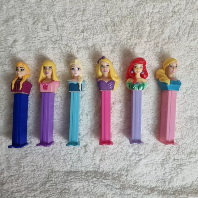 6 Disney Princess Barbie Pez Dispenser Used Good Condition Ariel Elsa Anna