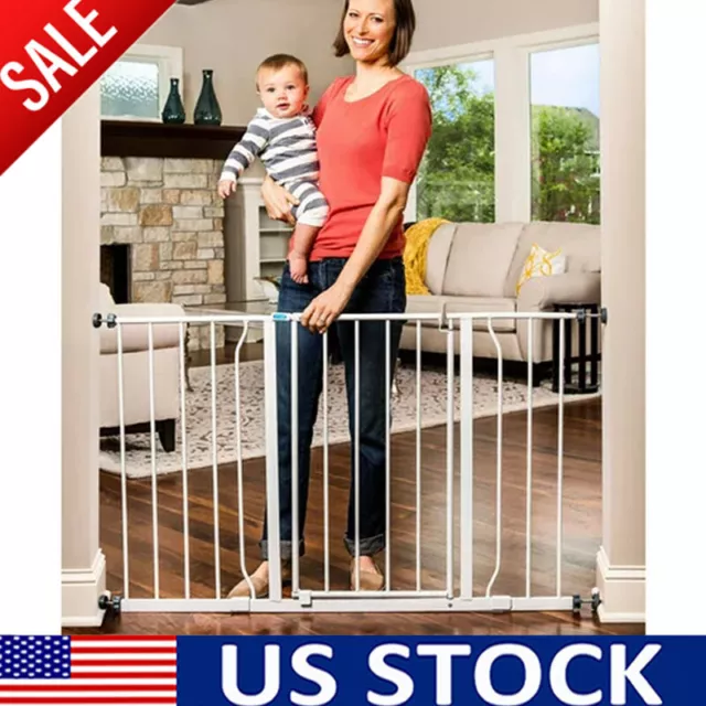 29’”- 47‘’ Baby Safety Gate Extra Wide Walk Thru Pet Dog Fence Door Child Indoor