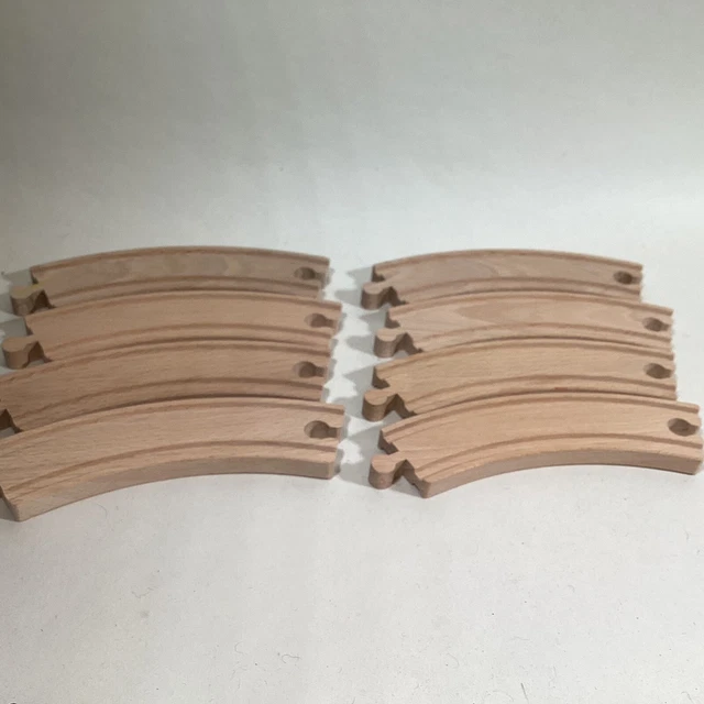 Wooden Train Track Long Corner Track Pieces Set of 8 Thomas Brio Bigjigs ELC.