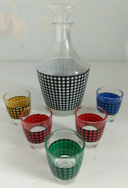 SERVICE A LIQUEUR  1 carafe + 5 verres - années 60