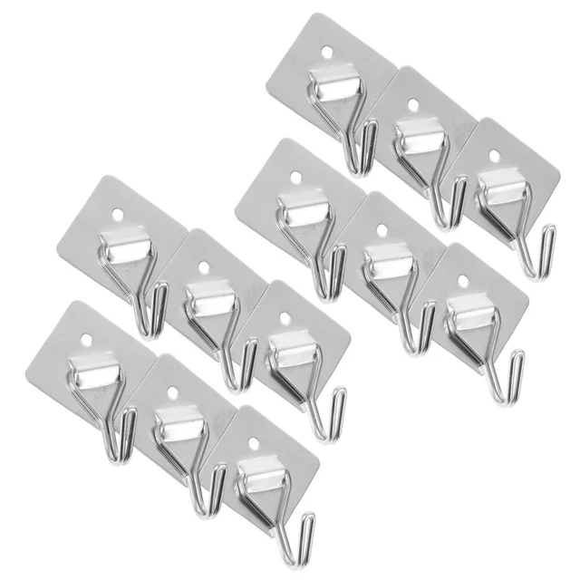 12pcs Sticky Hooks Keychain Bag Hooks Sundries Wall Hanging Hooks Clothes Hooks