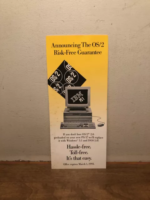 IBM OS/2 Risk-Free Guarantee Promotion Card Brochure