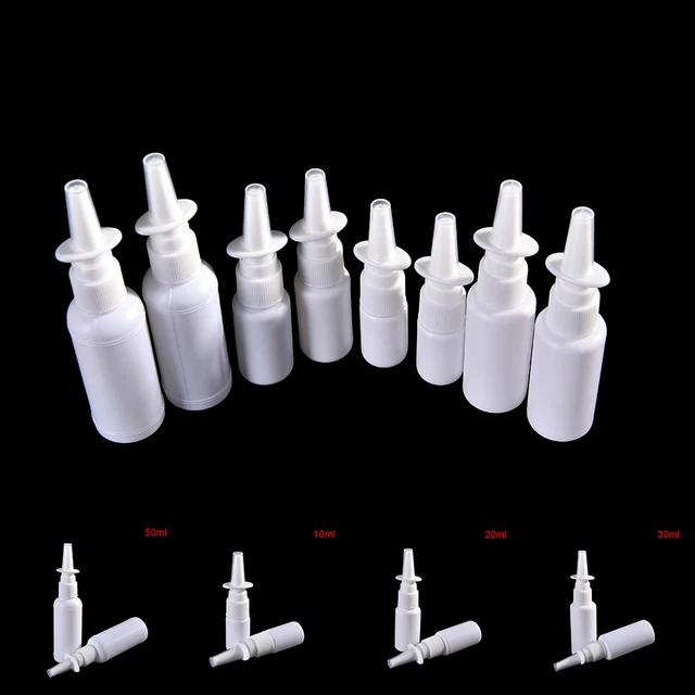 2X EMPTY PLASTIC Nasal Pump Spray Bottles Mist Nose Bottles 10/20/30