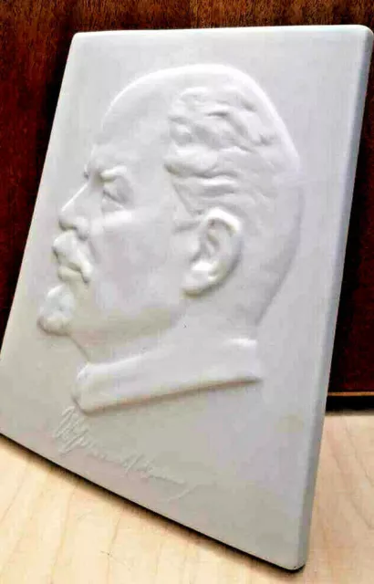 Vladimir Lénine Bas-relief Soviet Vintage wall Porcelaine plaque propagande