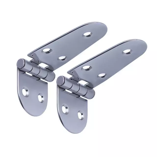 2X Cabinet Door Hinges Stainless Steel Strap Hings Gate/Table/Boat Universal