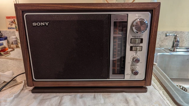 VINTAGE 80'S SONY ICF-9740W Radio AM / FM Table Top Mid Century ...