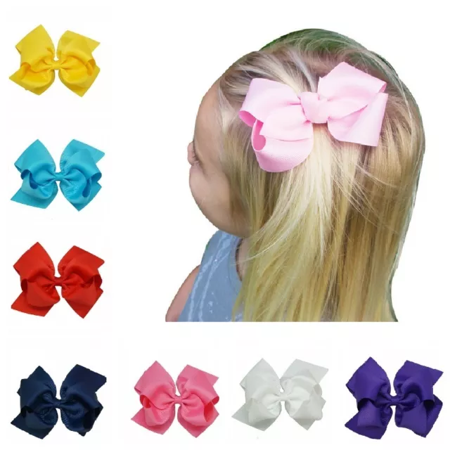 4 Inch Baby Bows Boutique Hair Clip Alligator Clips Grosgrain Ribbon Bow Girl Uk