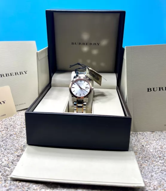 BURBERRY City Womens 38mm Swiss Watch, Two-Tone Silver Rose Gold Stainless Steel