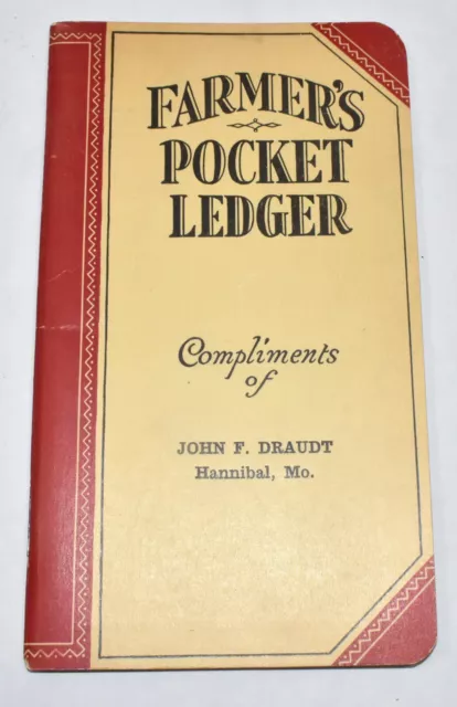 1934-35 John Deere JD Farm Tractor Pocket Ledger John F Draudt Hannibal MO