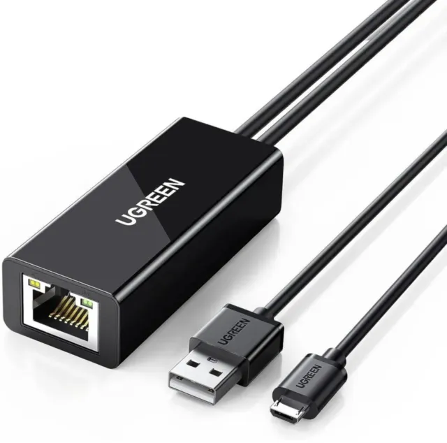 UGREEN Micro USB /  USB-A To 100Mbps Ethernet Adaptor For  Mobile Eg. Chromecast