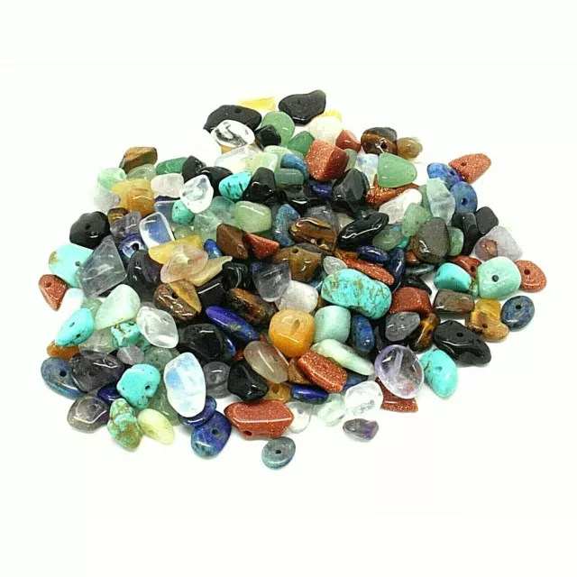 50 Grams of Natural Gemstone Bead Chips - Random Mix - Approx 180 pcs - J5400991