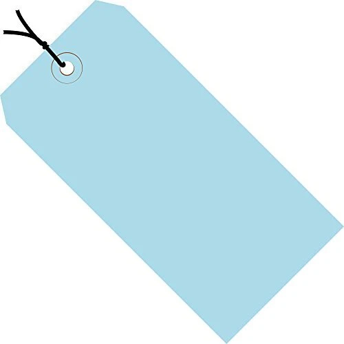 Light Blue Shipping Tags Strung 13 Pt 6 1/4" x 3 1/8" 8 Case of 1000
