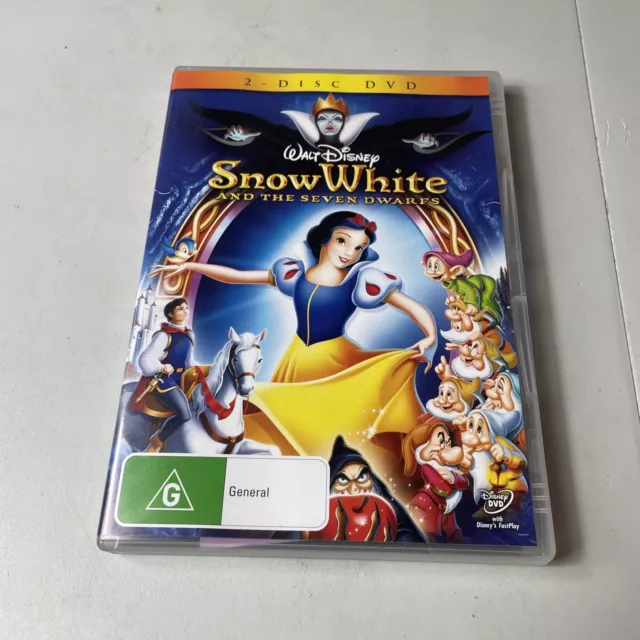 Disney Snow White and The Seven Dwarfs 2 Disc Set Movie Region 4 Pal Vgc