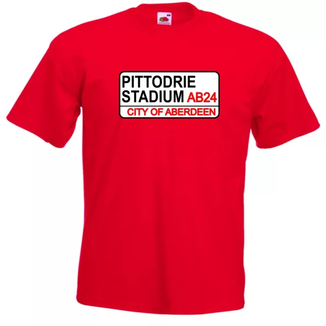 Aberdeen FC Pittodrie Stadium Street Sign Football T-Shirt - All Sizes Small-5XL