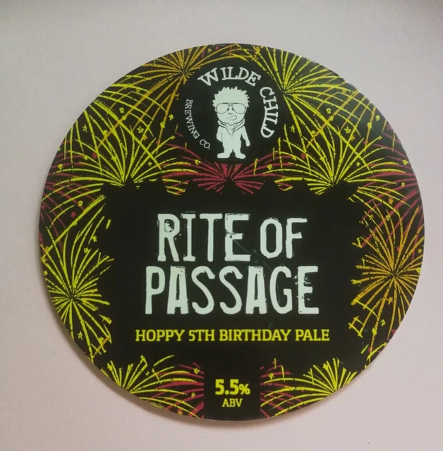 CRAFT BEER KEG font badge WILDE CHILD brewery RITE OF PASSAGE ale pump