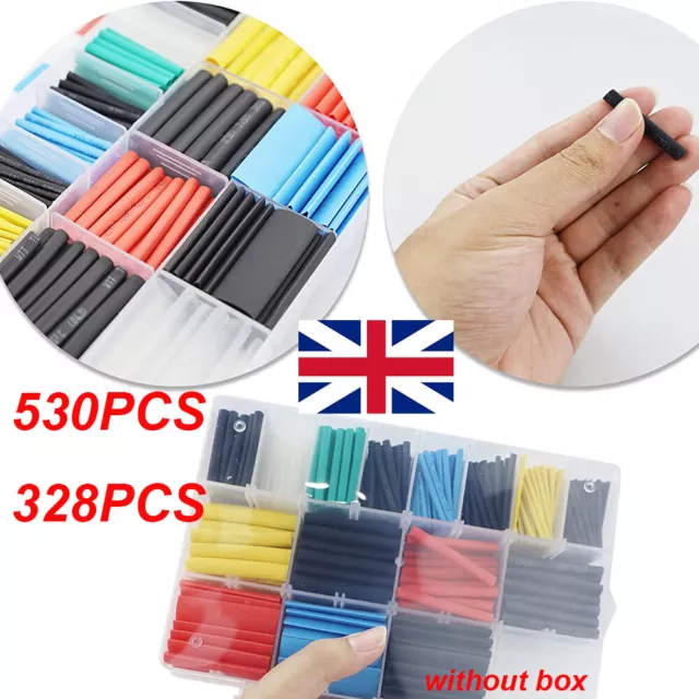 530Pcs Heat Shrink Heatshrink Wire Cable Tubing Tube Sleeving Sleeve Wrap Uk