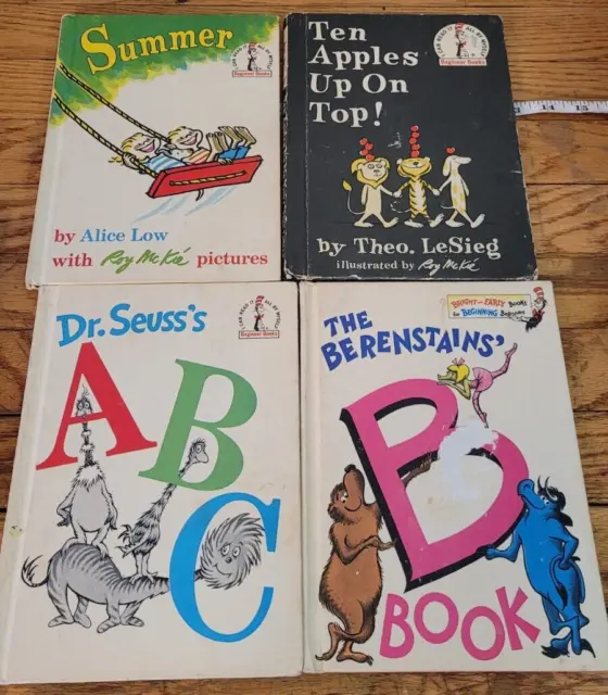 Beginner BooksTen Apples up on Top! DR Seuss Hardcover book lot abc berenstains