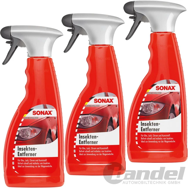 3x 500ml SONAX Insetticida Pulizia Vernice Auto Plastica Vetro
