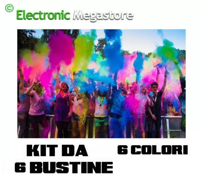 Kit Holi Party Polvere Colorata Holi Naturale Per Feste Party 6 Colori