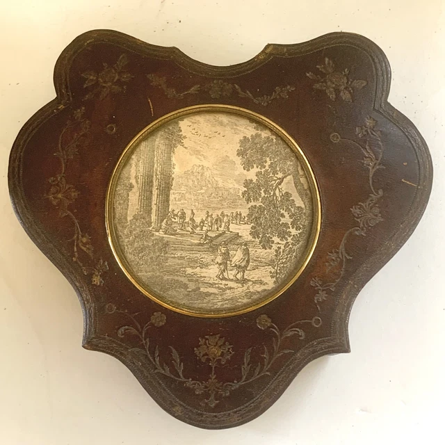 Antique Victorian Tooled Leather Dresser Jewelry Box Brass Glass Print Lined Antique Victorian Tooled Leather Dresser Jewelry Box Brass Glass Print Lined
