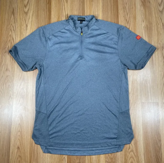 McDonald's Apparel Collection 1/4 Zip Shirt Size M Medium Gray Employee Uniform