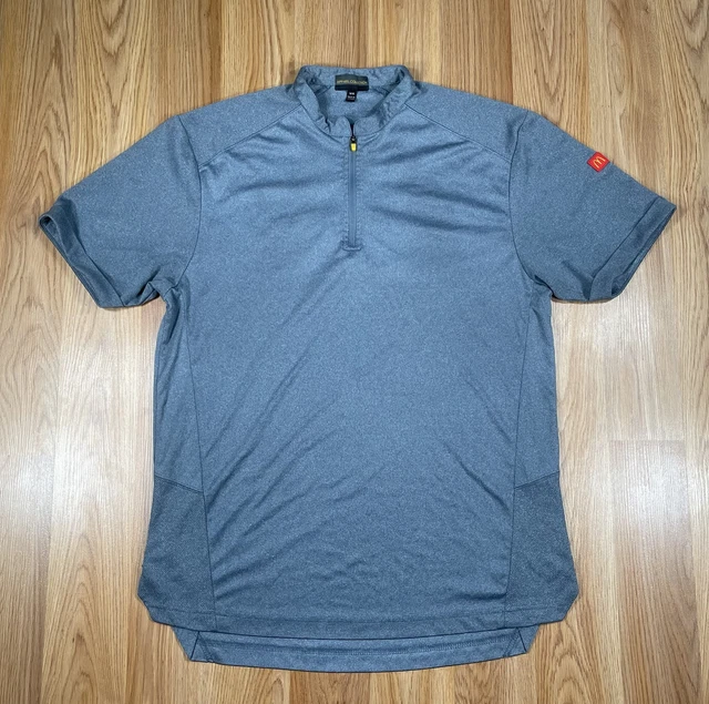 McDonald's Apparel Collection 1/4 Zip Shirt Size M Medium Gray Employee Uniform