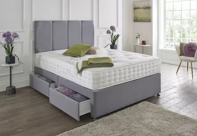 ORTHOPAEDIC DIVAN BED SET AND MATTRESS WITH HEADBOARD 3FT 4FT6 Double 5FT King