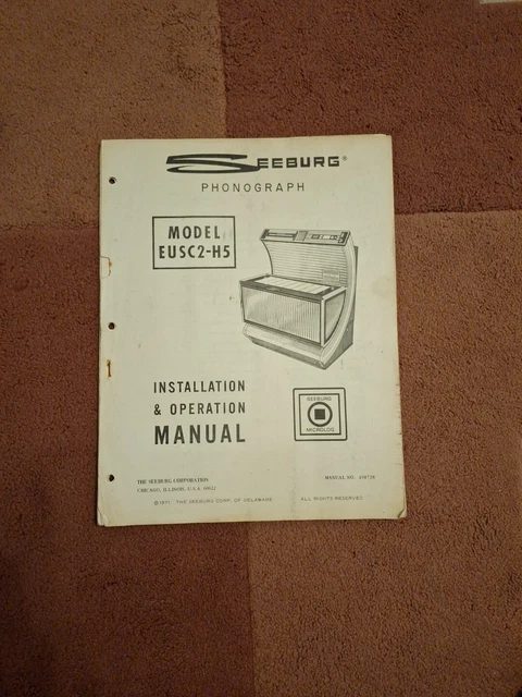 Seeburg model EUSC2-H5 Installation and operation manual