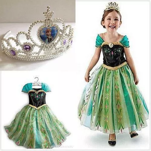 Costume Cosplay Halloween Principessa Elsa Anna Bambine Abito e Corona Fantastici1 5