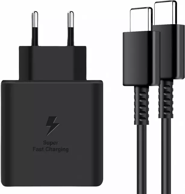 Chargeur Rapide USB C Samsung 45W Avec Câble 5A Adaptateur Secteur Prise Murale