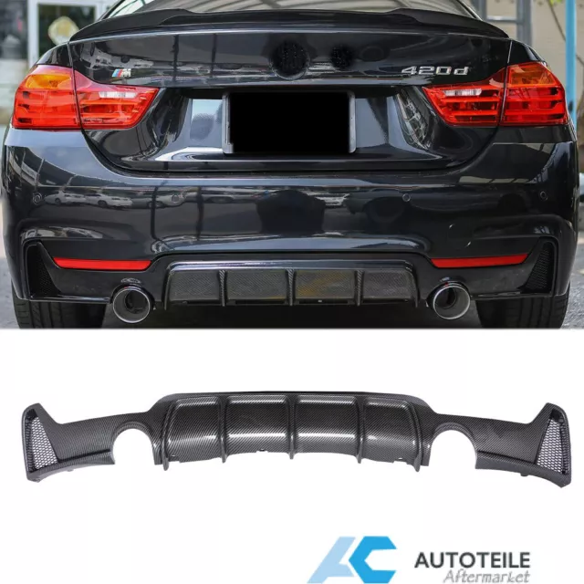 Heckdiffusor Einzelrohr Carbon Optik für BMW 4er F32 F33 F36 M-Paket