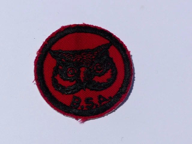 Used Vintage OWL Who! Who! Patrol Boy Scout BSA Red Twill Patch Patrol Medallion