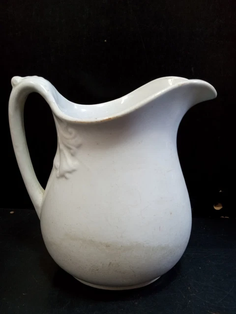 Antique Royal China International Trenton NJ Large White Pitcher Early 1900's 9"