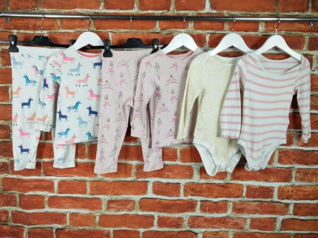 Pacchetto Tute Da Notte Ragazze Età 2-3 Anni 1005 M&S Pigiami Ballerina 98Cm