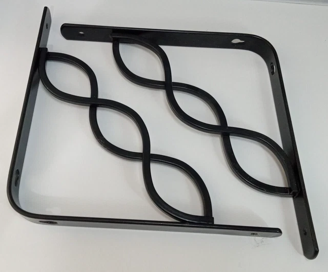 Steel Celtic Scroll Black 8" X 8" Shelf Brackets Lot of 2 Corbels 2