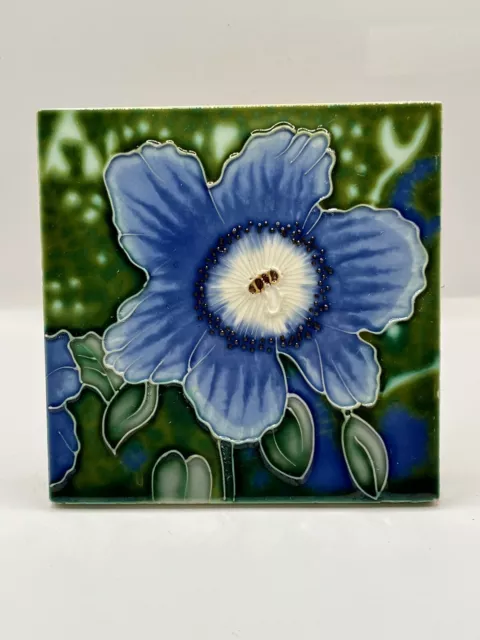 Blue Flower Pottery Tile.