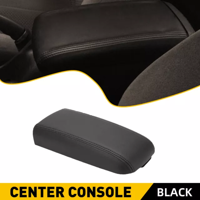 Fits 2002-2009 GMC Envoy Leather Center Armrest Box Console Lid Cover Black Cup